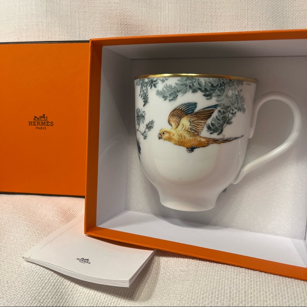 NEW Hermes Carnets d’Equateur Bird Porcelain Mug 14oz - Picture 1 of 10